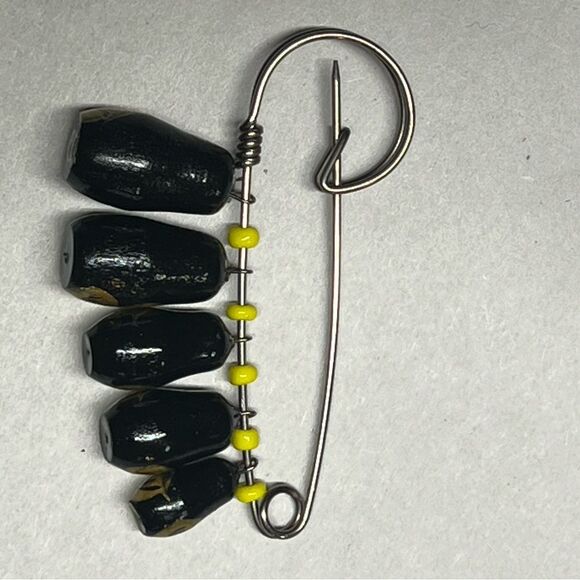 Vintage Russian Nesting Doll Folk Art Hanging Wood Brooch Pin Matryashka Jewelry - Picture 7 of 9